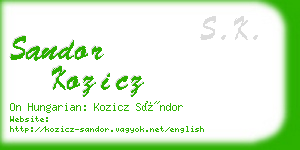 sandor kozicz business card